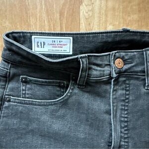 GAP Women's Classic Straight High Rise Jeans - Charcoal Gray